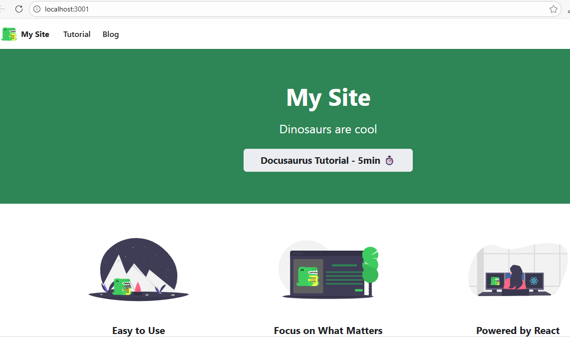 Docusaurus up and running